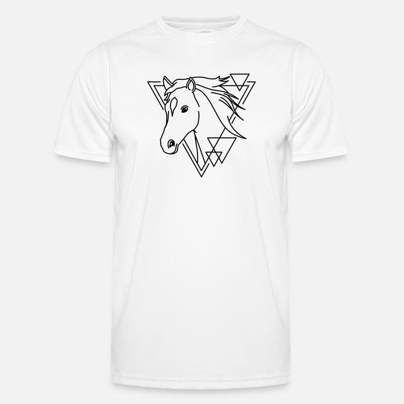 Cheval en forme géométrique - Conception d’art au trait T-shirt sport Homme