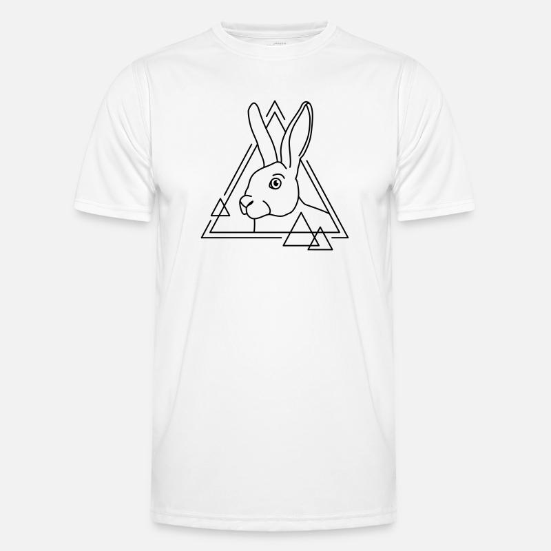 Rabbit in geometric shape - line art design Men's Functional T-Shirt