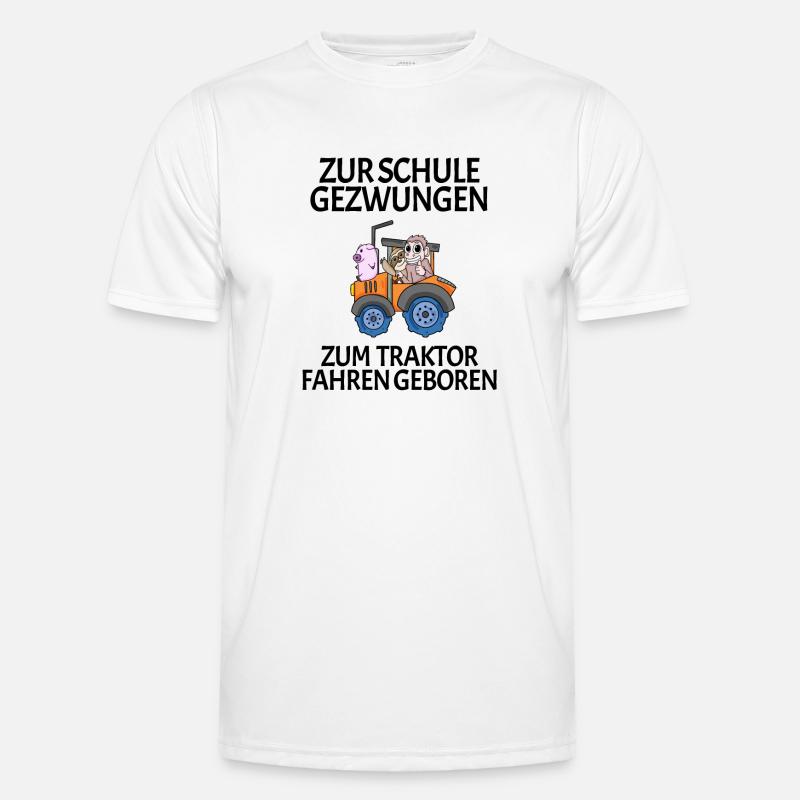 Schule Einschulung Traktor Geschenk Lustig - Männer Funktions-T-Shirt - Weiß