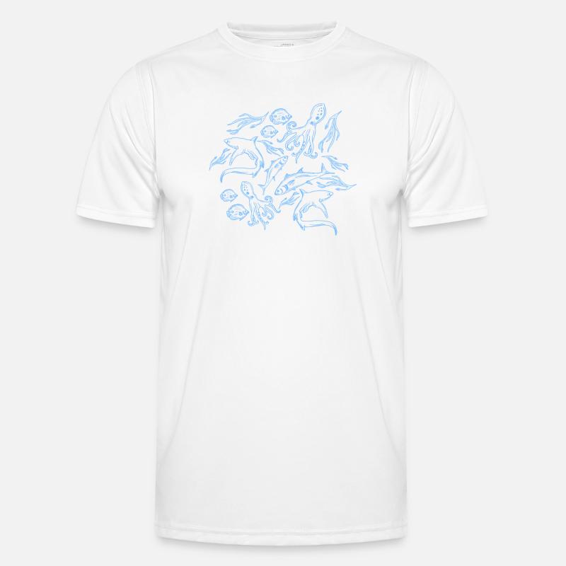 Meeresmuster Männer Funktions-T-Shirt