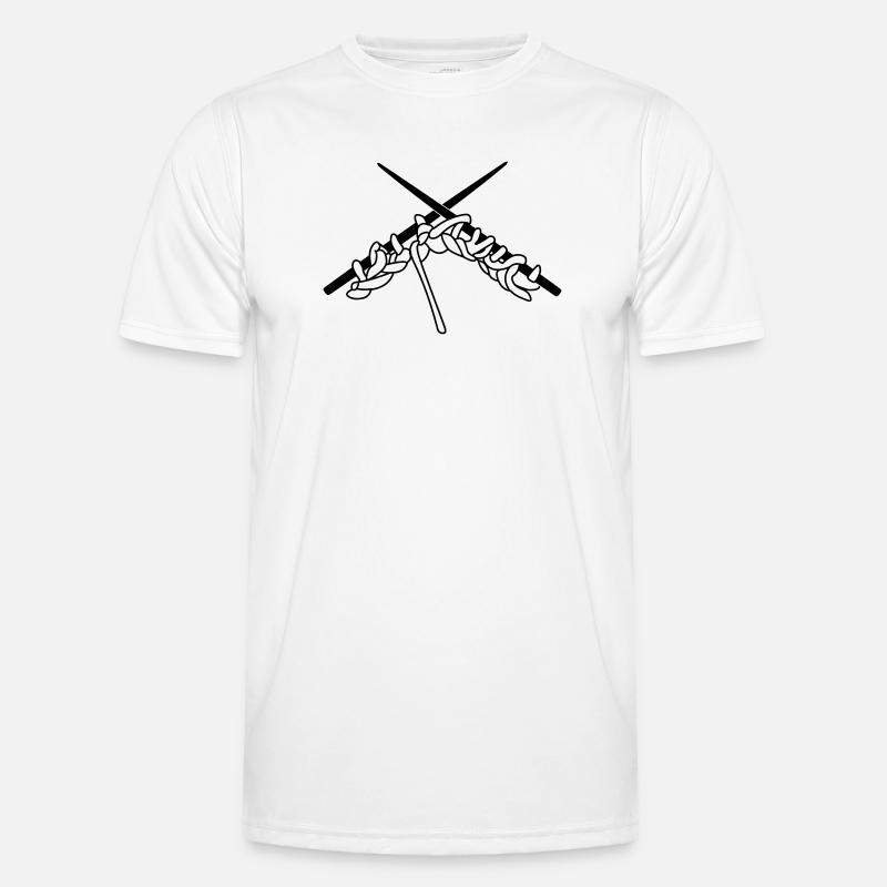 Stricken, Strickstift transparenter Schirm Männer Funktions-T-Shirt