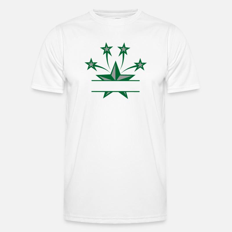 Star green and grey with bar between them Men's Functional T-Shirt