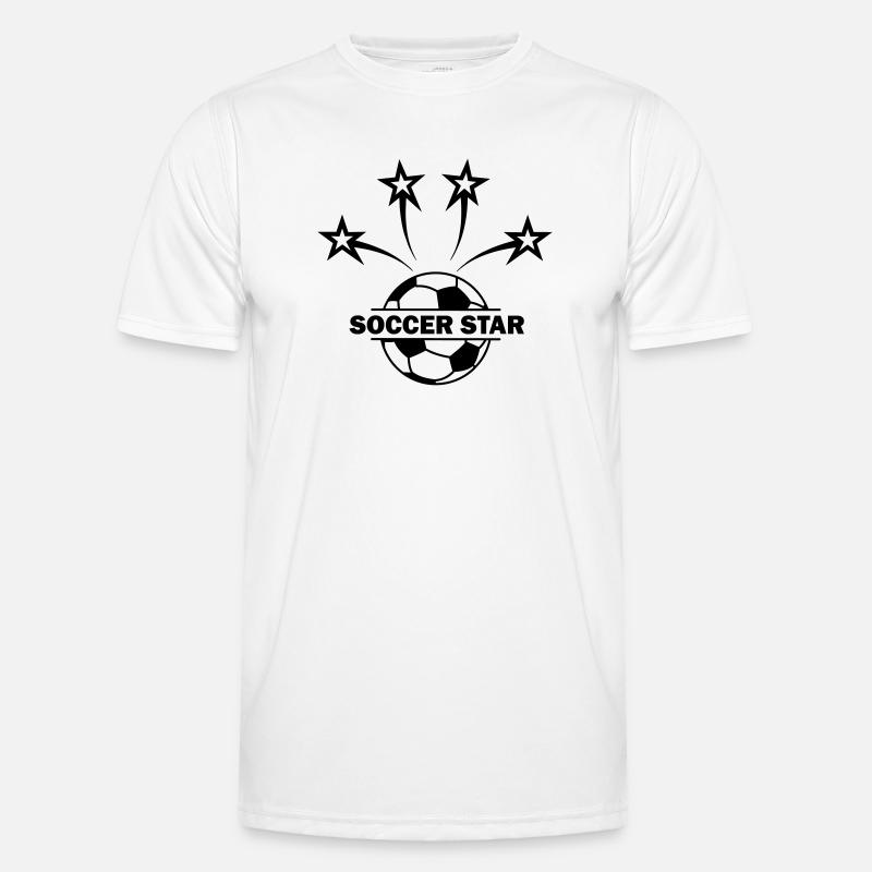 Fußballstar mit vier Sternen und einer Aussparung Männer Funktions-T-Shirt