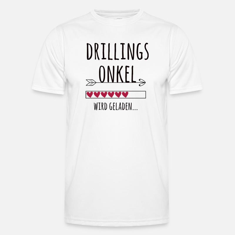 werdender Drillingsonkel Schwangerschaft Drillinge - Männer Funktions-T-Shirt - Weiß