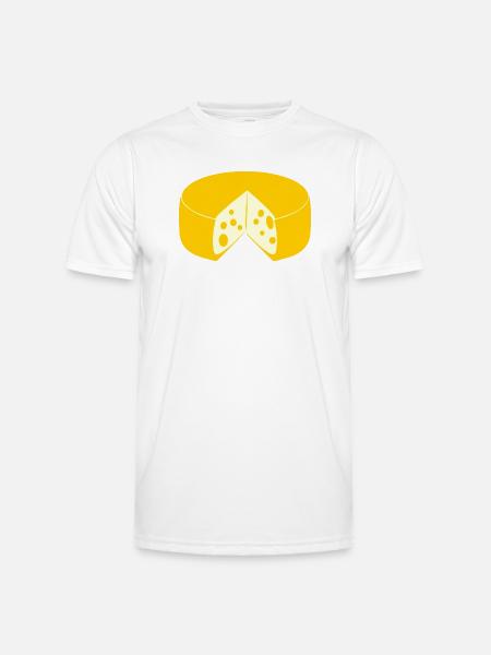 Käse goldgelb mit Spitzenschnitt - Männer Funktions-T-Shirt - Weiß