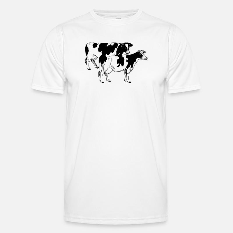 Two cows black and white Men's Functional T-Shirt