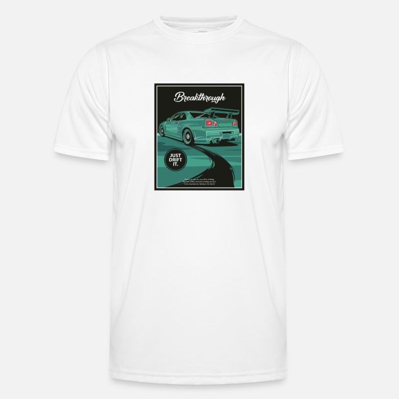 Breakthrough Drift Teal Car Men's Functional T-Shirt