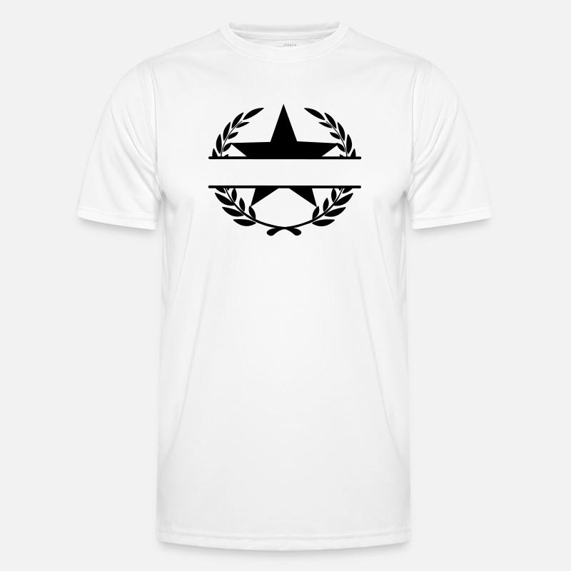 Lorbeerkranz Monogramm Stern Männer Funktions-T-Shirt