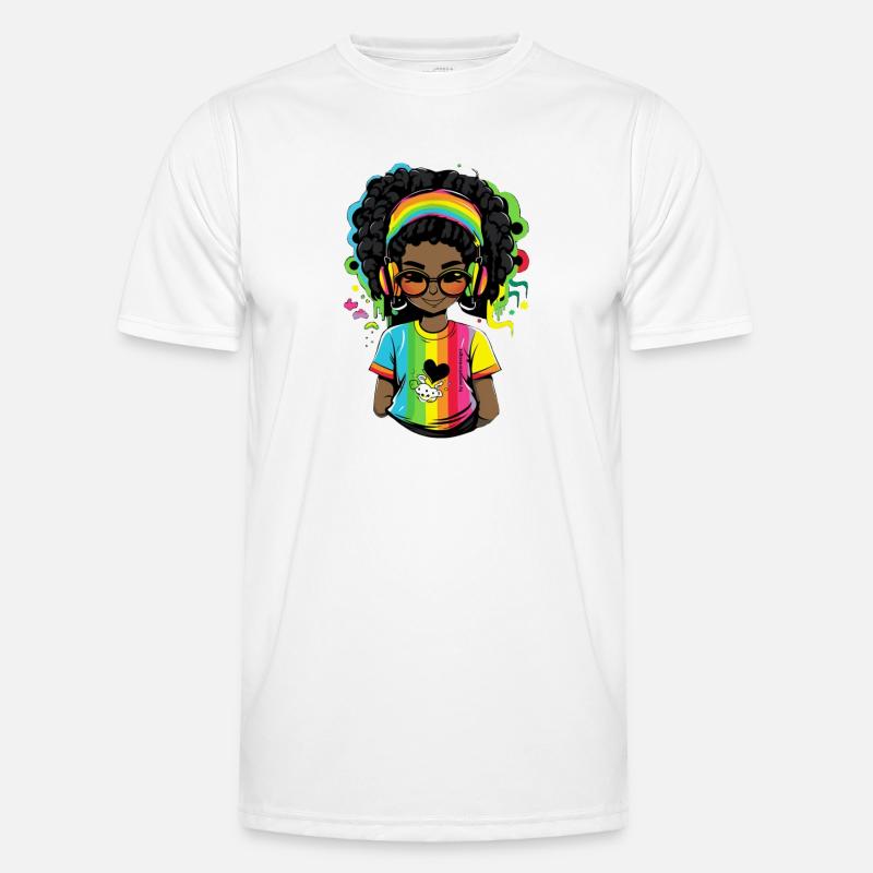 Leuchtender Reggae-Pullover mit Rainbow-Design Männer Funktions-T-Shirt