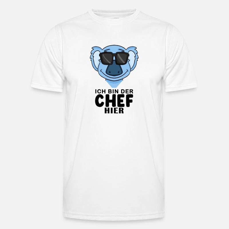 Cooler Koalabär Chef Spruch - Männer Funktions-T-Shirt - Weiß