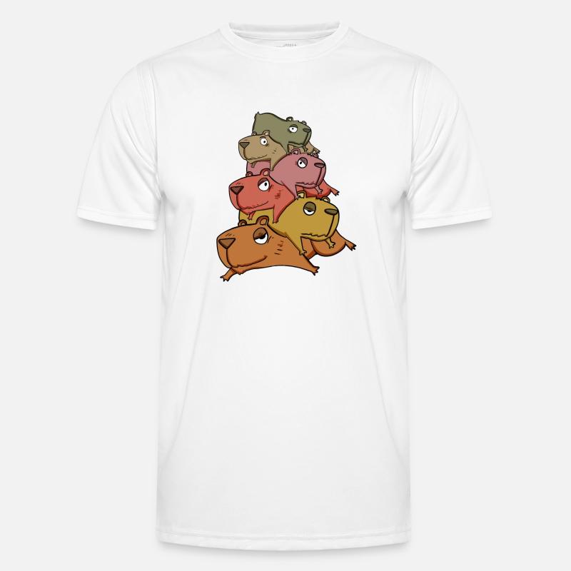 Capybara pile capybara - Men's Functional T-Shirt - white