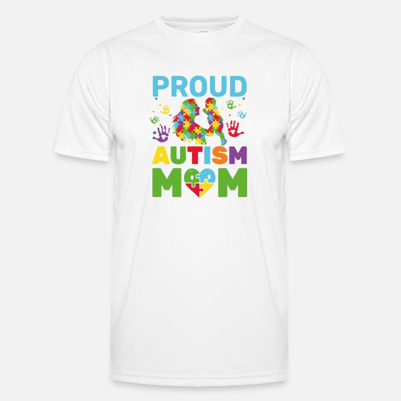 Stolze Autismus-Mutter-Bewusstseinsmutter - Männer Funktions-T-Shirt - Weiß