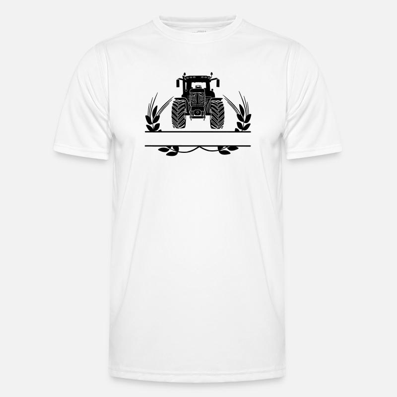 Ackerschlepper mit Getreidehalmen - Männer Funktions-T-Shirt - Weiß
