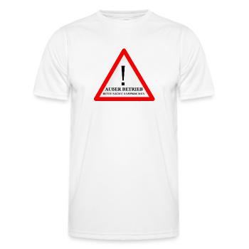 Warnschild: Nicht Ansprechen - Männer Funktions-T-Shirt - Weiß - Vorne - AI Model Male 178 dark (178cm)