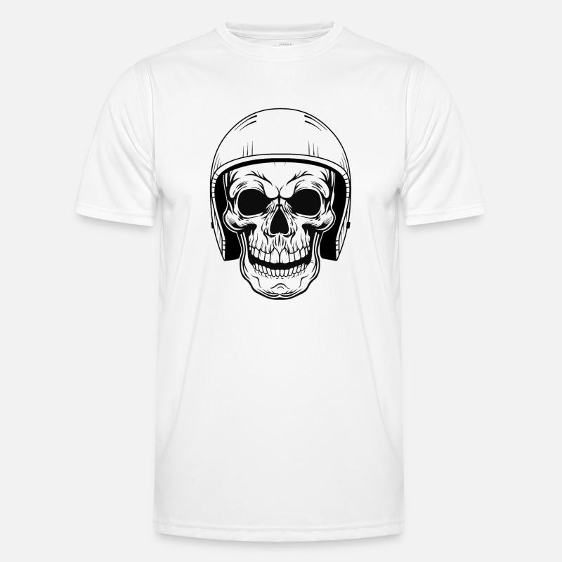 BIKER SKULL - Men's Functional T-Shirt - white