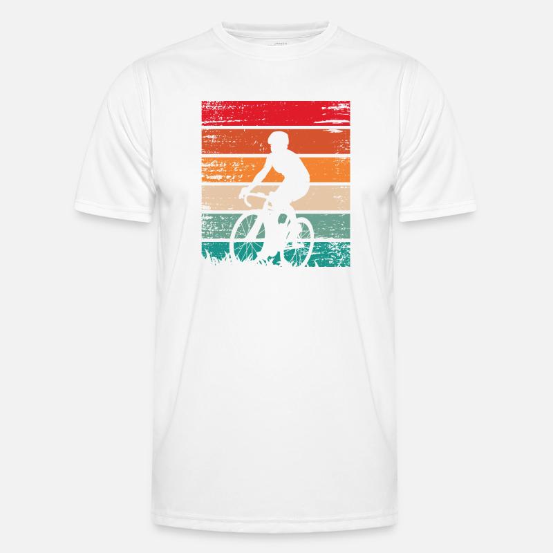 Retro Sunset Cyclist - Men's Functional T-Shirt - white
