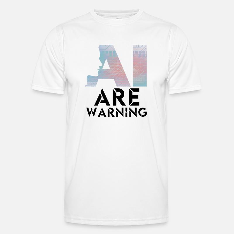 AI alert Caution artificial intelligence - Men's Functional T-Shirt - white