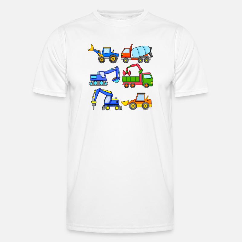 Construction Site Vehicles Vehicle - Men's Functional T-Shirt - white