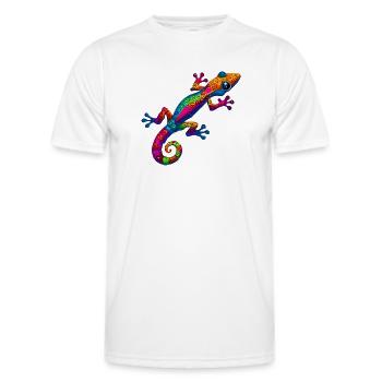 Gecko - Männer Funktions-T-Shirt - Weiß - Vorne - AI Model Male 178 dark (178cm)