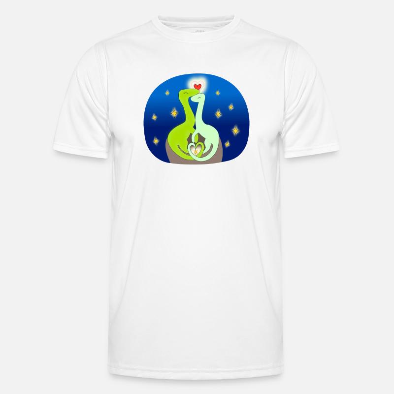 Compsognate in der Liebe - Männer Funktions-T-Shirt - Weiß