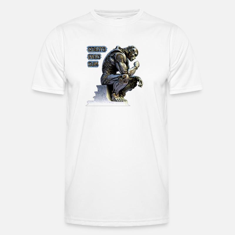 Cogito 02 - Cyborg Thinker Cogito Ergo Sum - Men's Functional T-Shirt - white