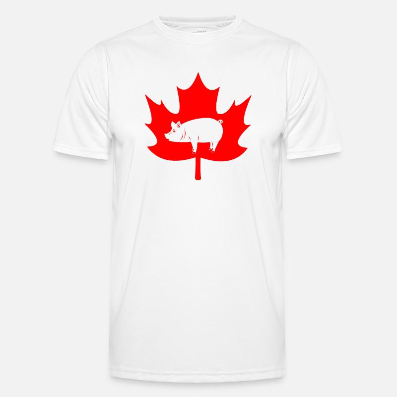 Logo du cochon feuille d’érable du Canada T-shirt sport Homme