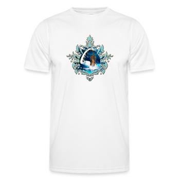 Steampunk-Geige mit geschwungenem Klavier im Ozean. - Männer Funktions-T-Shirt - Weiß - Vorne - AI Model Male 178 dark (178cm)