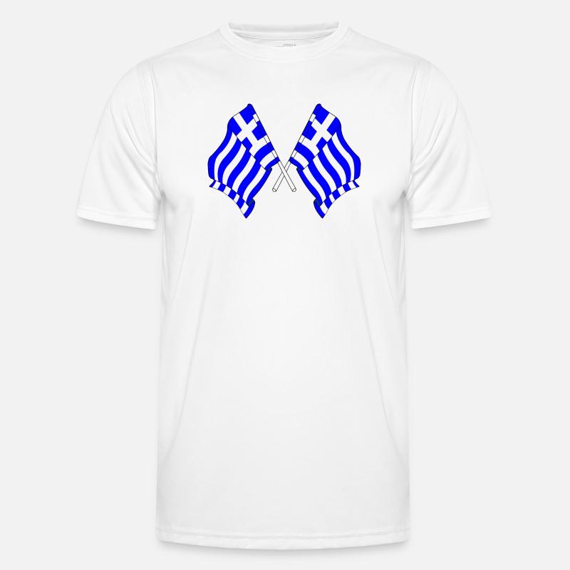 Deux drapeaux de la Grèce T-shirt sport Homme