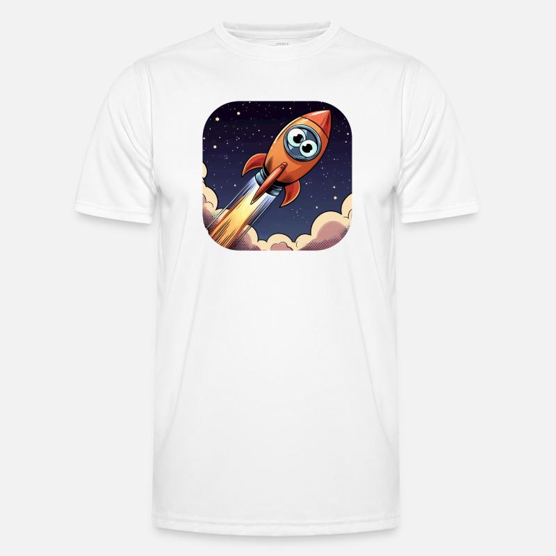 Comic Rocket with Eyes Men's Functional T-Shirt