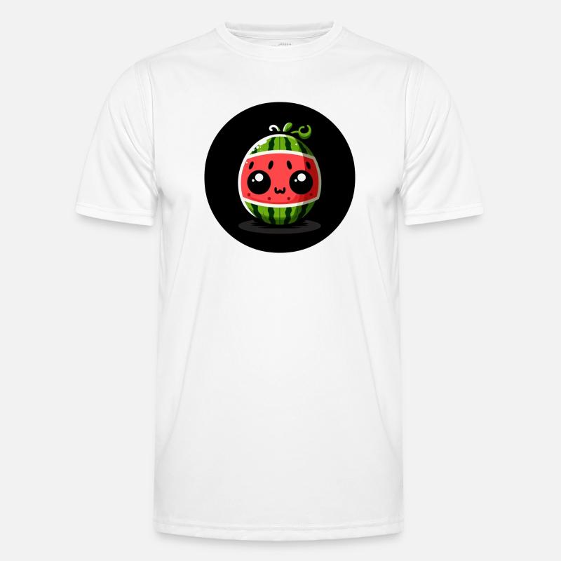 Pastèque avec de grands yeux dans un style comique T-shirt sport Homme