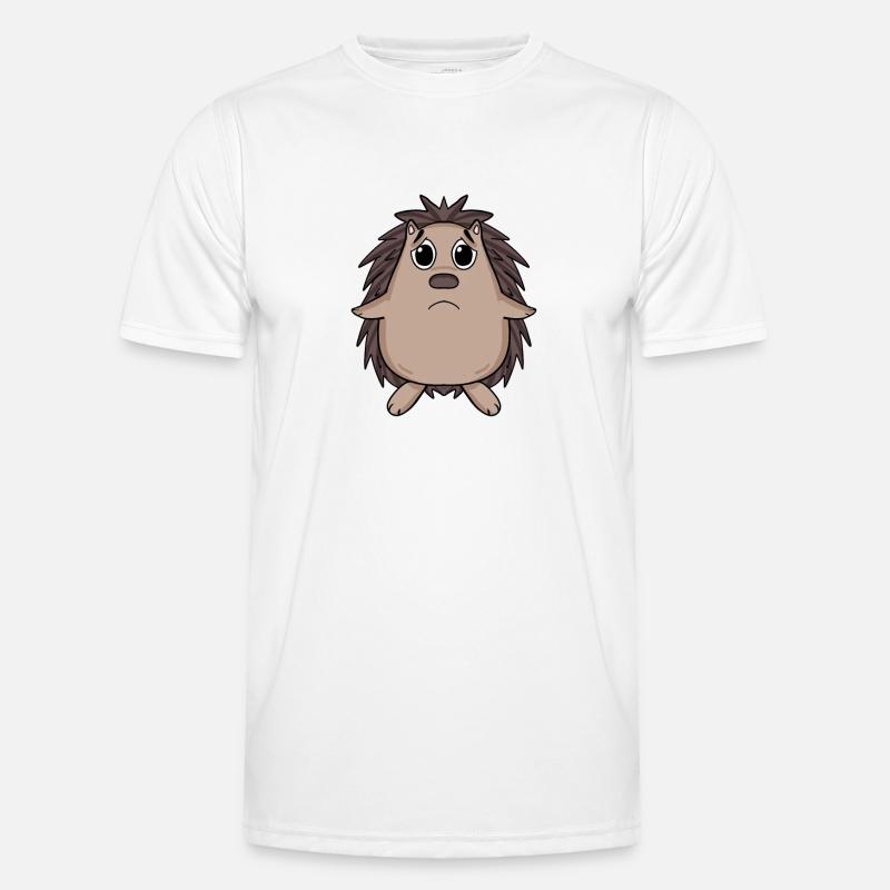 Hedgehog Sad - Sad Hedgehog - Men's Functional T-Shirt - white