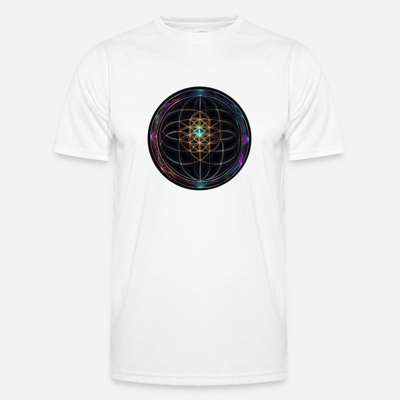 Metatron Scheiben Mandala Glow Männer Funktions-T-Shirt