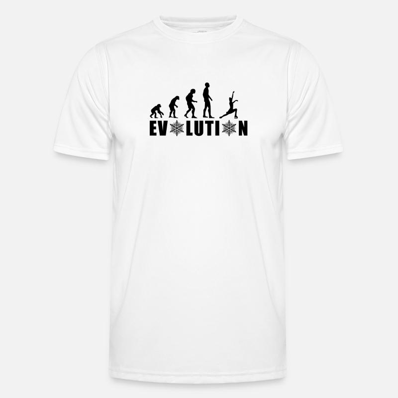 EVOLUTION EISKUNSTLAUF WINTER SCHNEE - Männer Funktions-T-Shirt - Weiß
