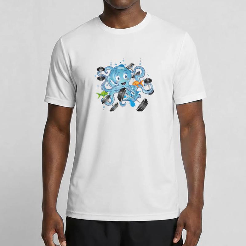 Bodybuilder octopus with dumbbells while exercising Men's Functional T-Shirt