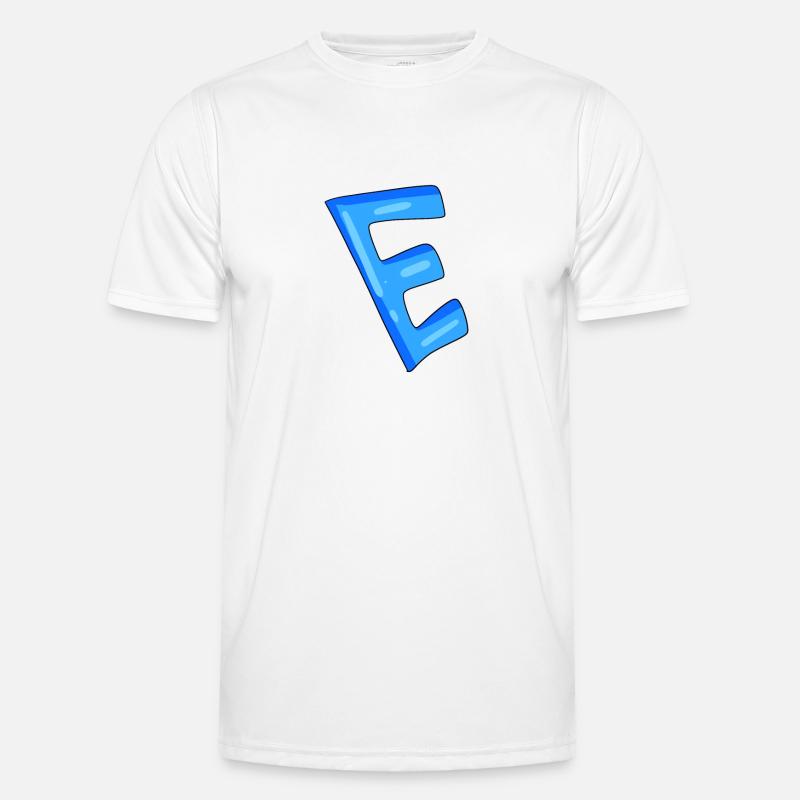 Buchstabe E Anfangsbuchstabe - Männer Funktions-T-Shirt - Weiß