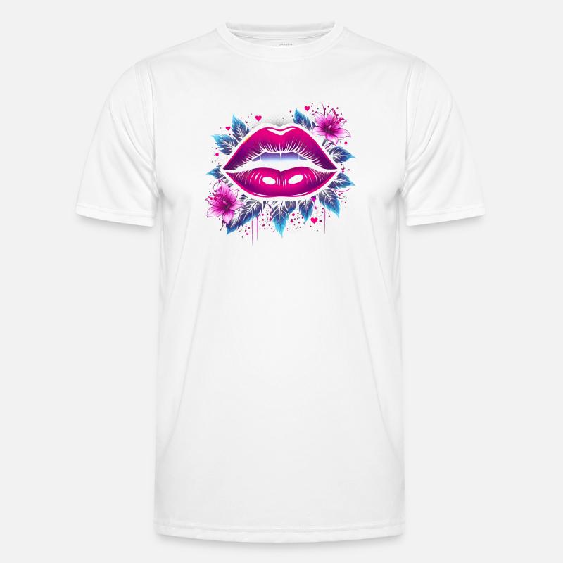 Lèvres et fleurs T-shirt sport Homme