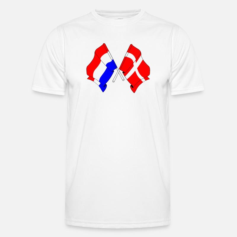 Drapeau des Pays-Bas et drapeau du Danemark T-shirt sport Homme