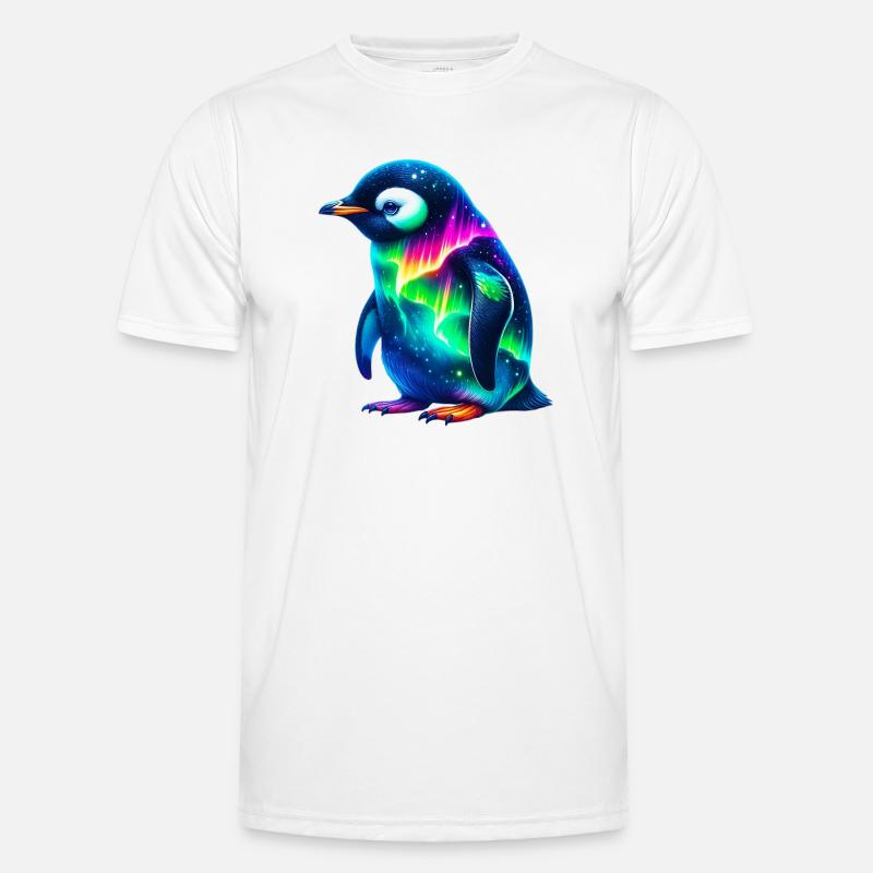 Aurora Borealis Pinguin Männer Funktions-T-Shirt