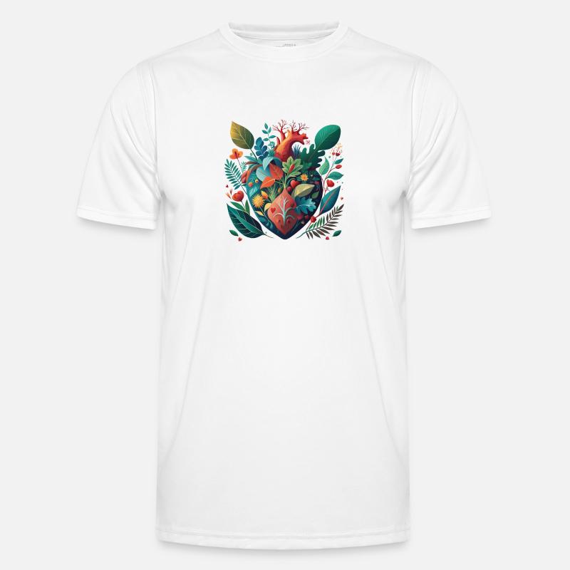 Regenbogen Botanisches Herz Männer Funktions-T-Shirt