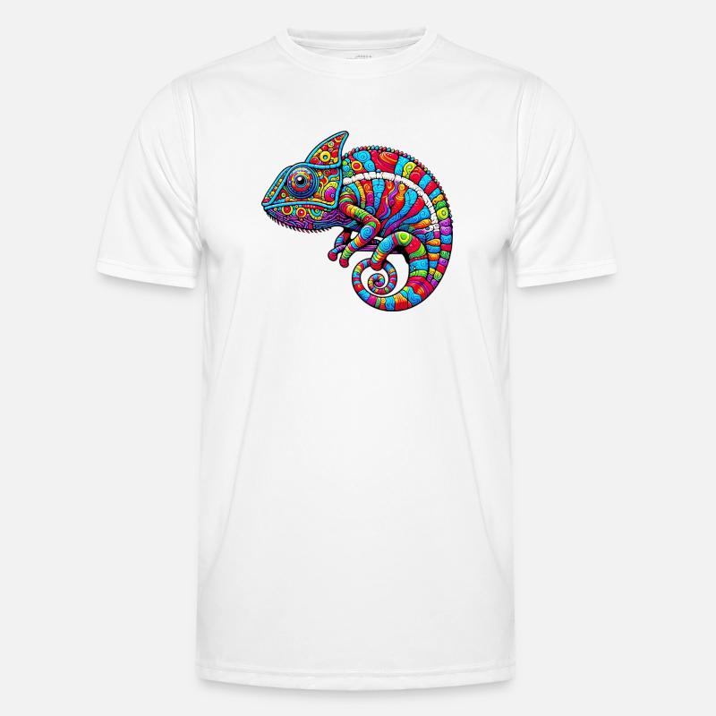 Chamäleon - Männer Funktions-T-Shirt - Weiß