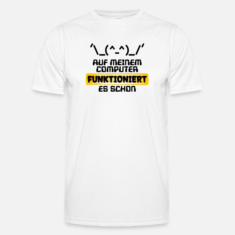 Erklæring om udviklererklæring Kode Scripting Programmør - Funktionsshirt til herrer - hvid