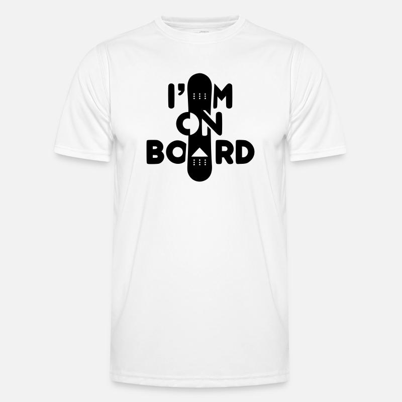I am on Board -Snowboard - Men's Functional T-Shirt - white