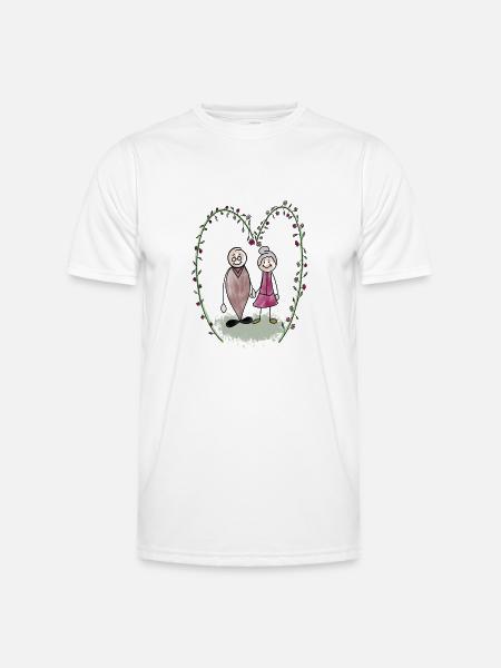 Warm grandparents at Blumenherz - Men's Functional T-Shirt - white