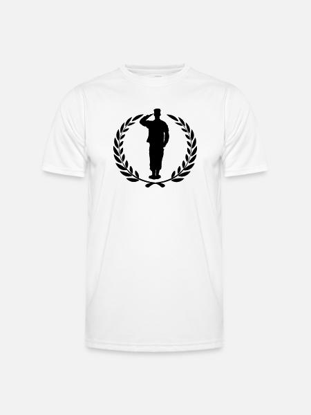 Respect soldier laurel wreath greets - Men's Functional T-Shirt - white