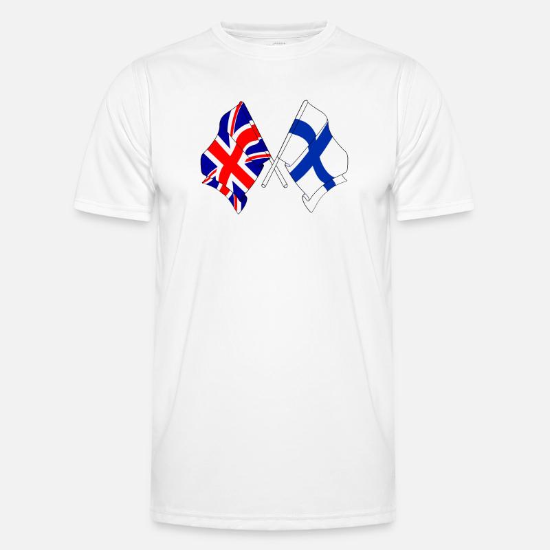 Drapeau Angleterre, drapeau Finlande T-shirt sport Homme
