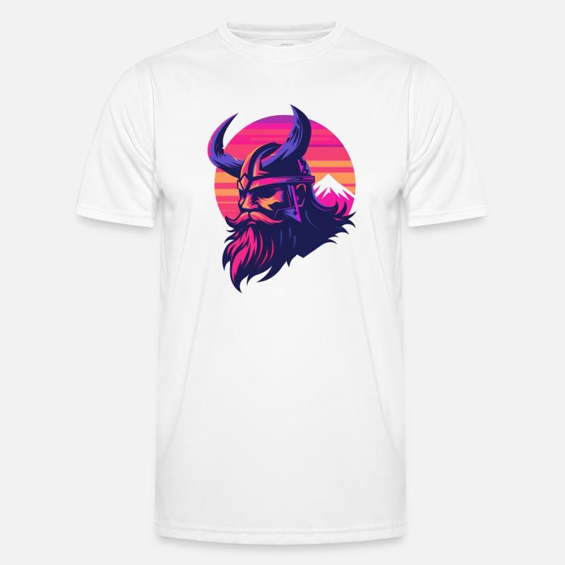 Viking synthwave 3 - Men's Functional T-Shirt - white
