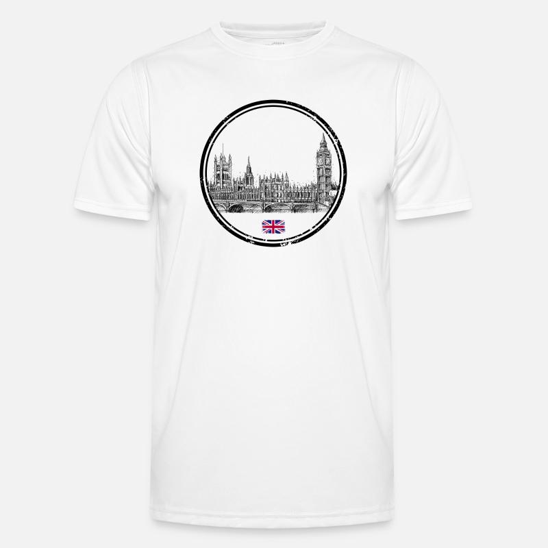 Tiny Union Jack Accent on Black Men's Functional T-Shirt