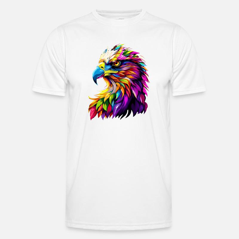 Aigle Pop Art Couleurs vives Aigle royal Pygargue à queue blanche T-shirt sport Homme