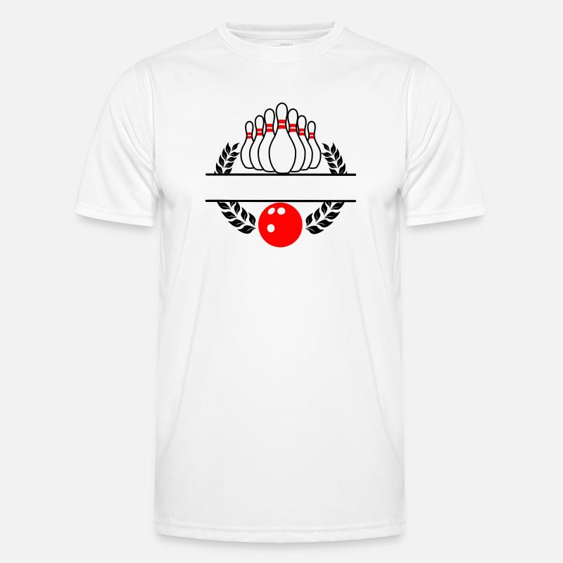 Bowling Lorbeerkranz Rotes Bowling - Männer Funktions-T-Shirt - Weiß