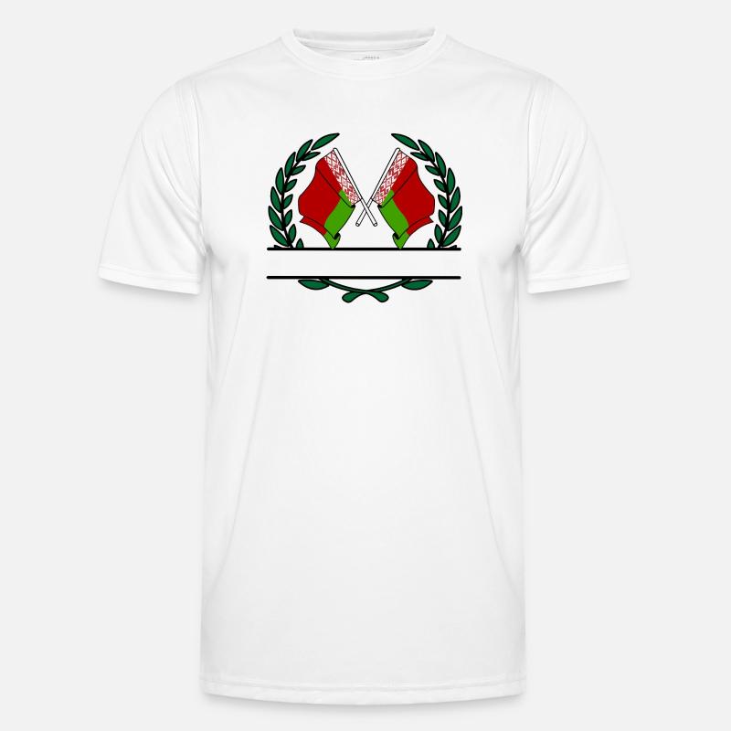 Drapeaux Biélorussie couronne de laurier bannière T-shirt sport Homme